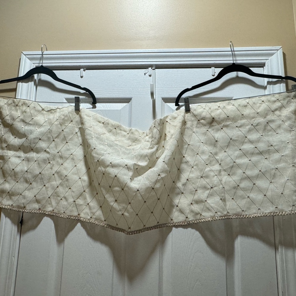 Beige three piece curtains set
